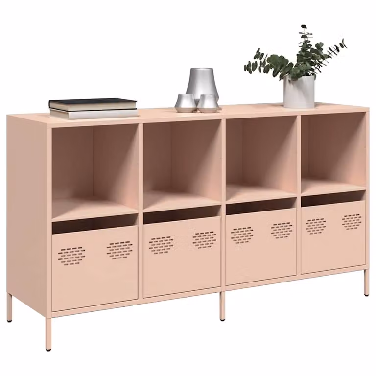 vidaXL Credenza Rosa in Metallo con Finitura Opaca L: 135 cm, P: 39 cm, H: 73,5 cm