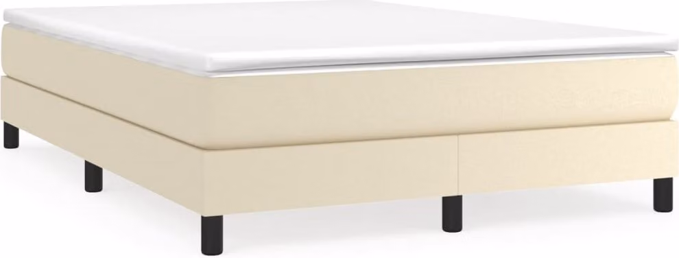 Giroletto a Molle con Materasso Crema 140x200 cm in Pelle finta