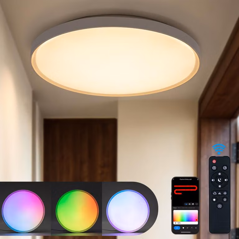 Lampada a soffitto intelligente RGB - Potenza: 45 W - Diametro: 37 cm - Materiale: plastica