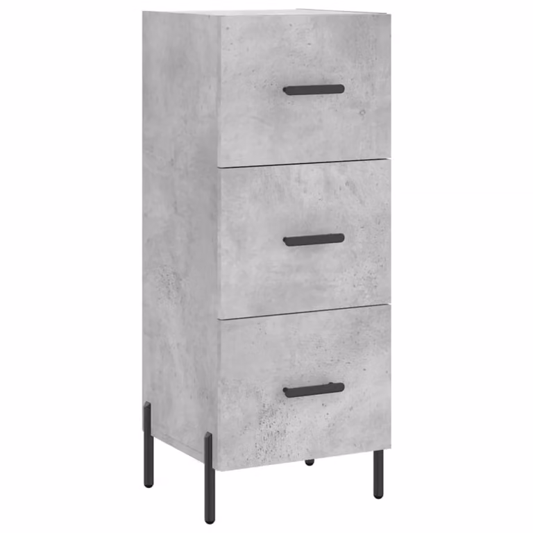 Credenza Grigio Cemento 34,5x34x90 cm in Legno Multistrato