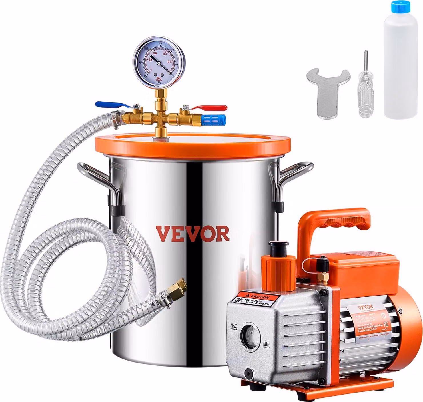 11,36L Camera a vuoto 3,5CFM Pompa a vuoto monostadio Kit pompa a vuoto 260ml