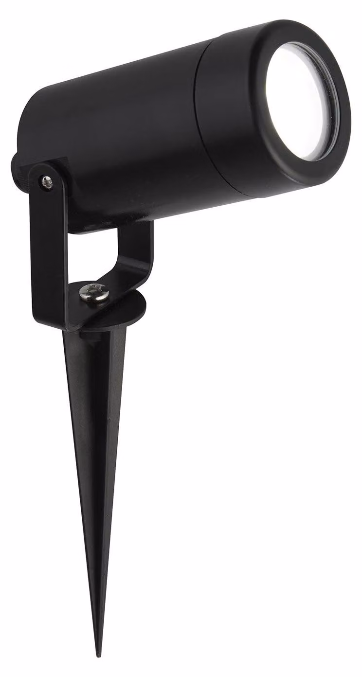 Faretto Picchetto Moderno Spikey Policarbonato Nero Trasparente 1 Luce Gu10