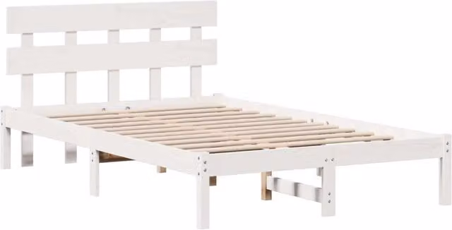 Letto matrimoniale | Letto per adulti | Struttura del letto Bianco 120 x 200 cm Legno massello di pino