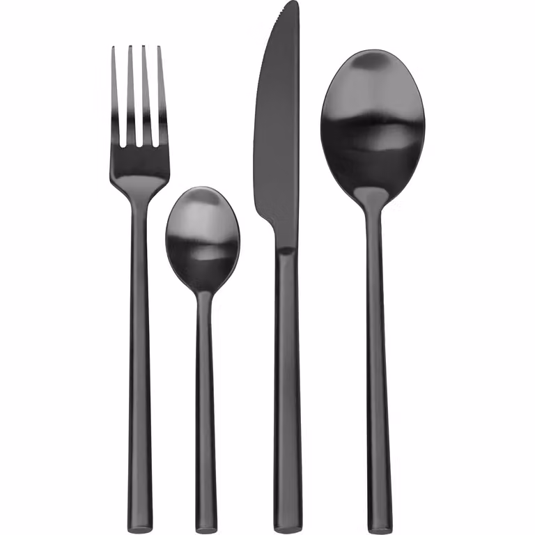Servizio di posate Dakotah Gusto Casa in acciaio inox nero satinato, 24 pezzi
