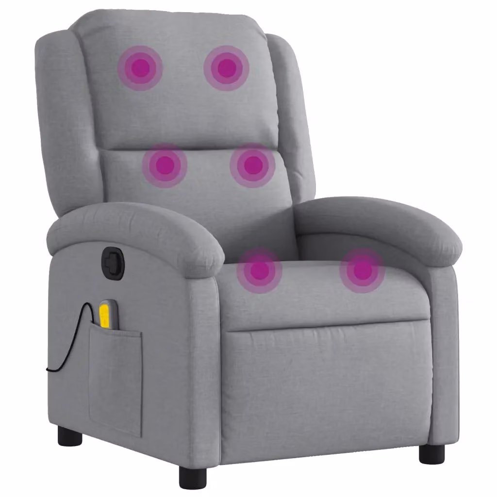 Poltrona reclinabile relax vidaXL in tessuto grigio con braccioli e leva manuale – 2