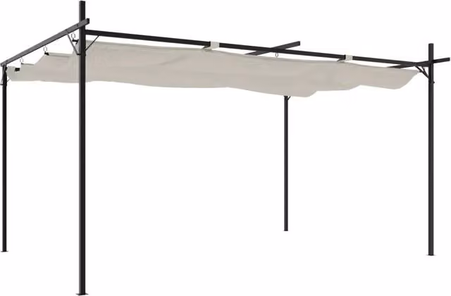 Pergola con Tetto Retrattile Crema 395x292x230 cm CFW2919684