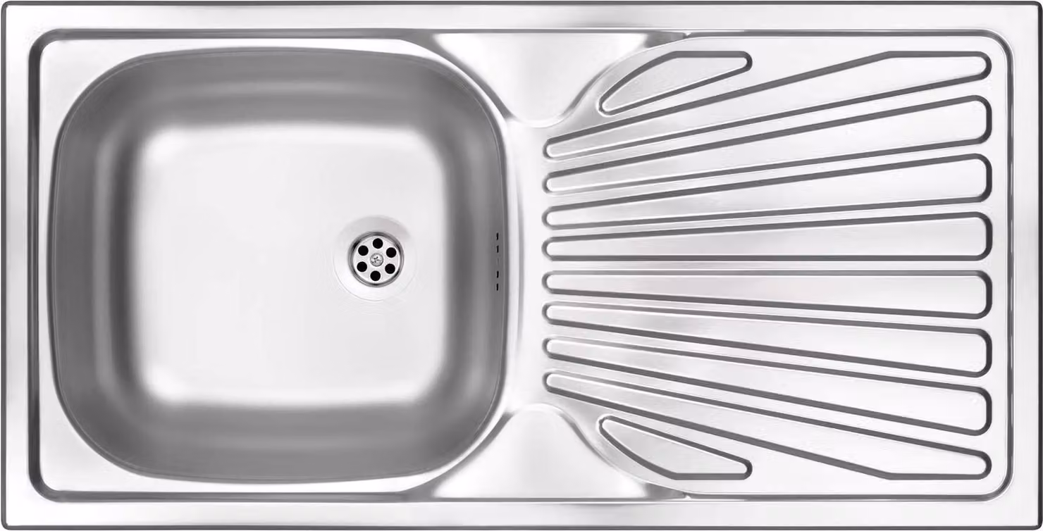 1-bowl steel sink with drainer