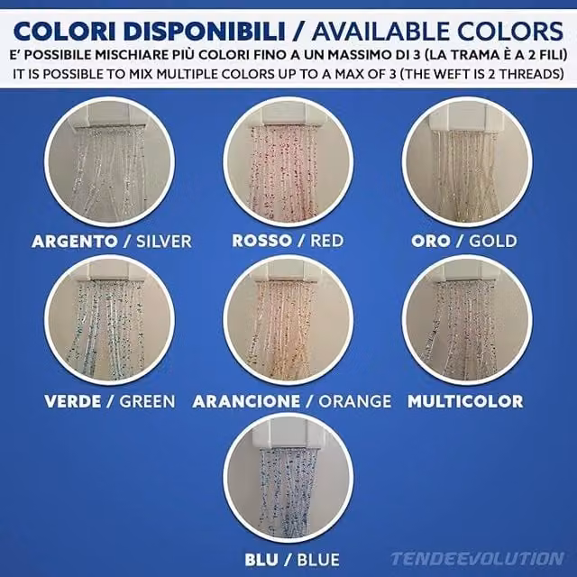 Tenda Antimosche Modello GLIT TENDEEVOLUTION in PVC Argento e Trasparente, L: 140 cm x H: 260 cm