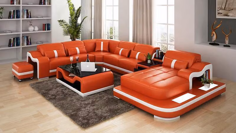 XXL Wohnlandschaft Ecksofa Polster Eckgarnitur Eckcouch Sofa Polster Sitz Ecke