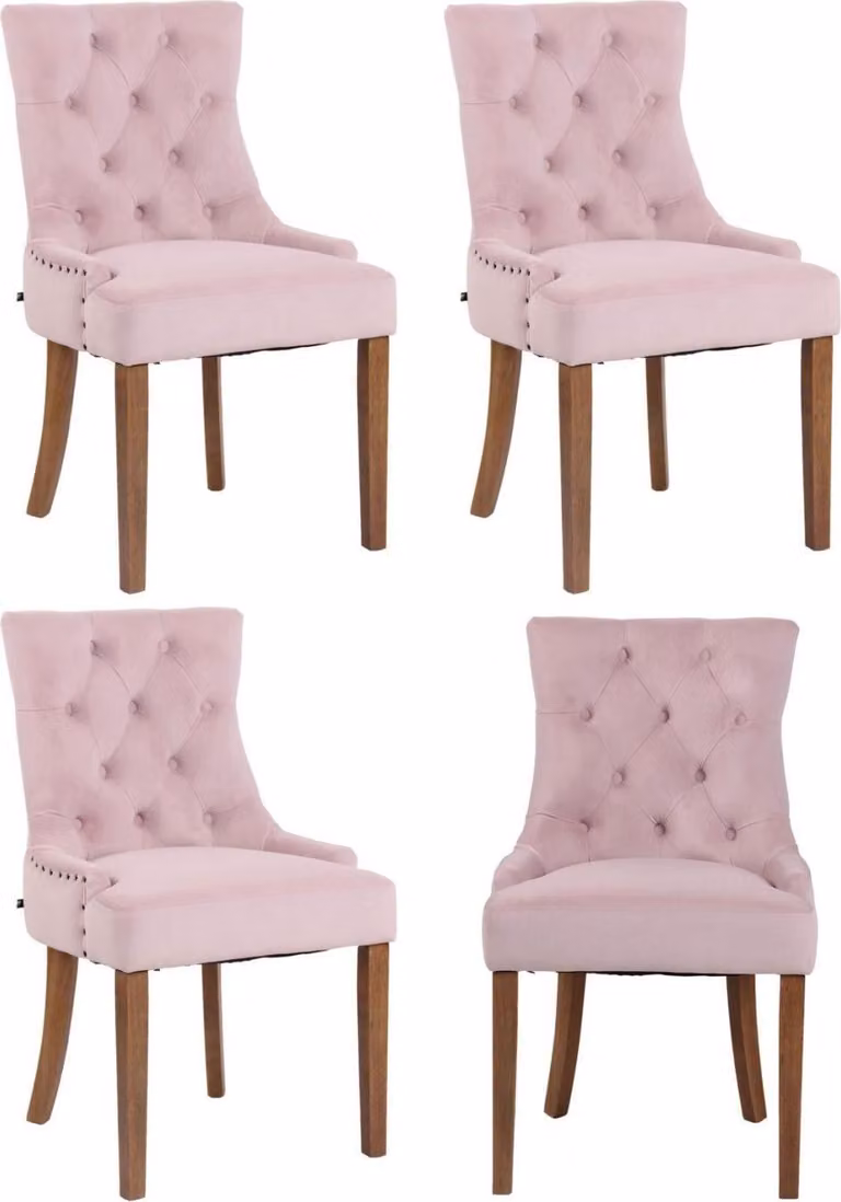 Set di 4 sedie da pranzo in velluto - sedie da cucina - design elegante