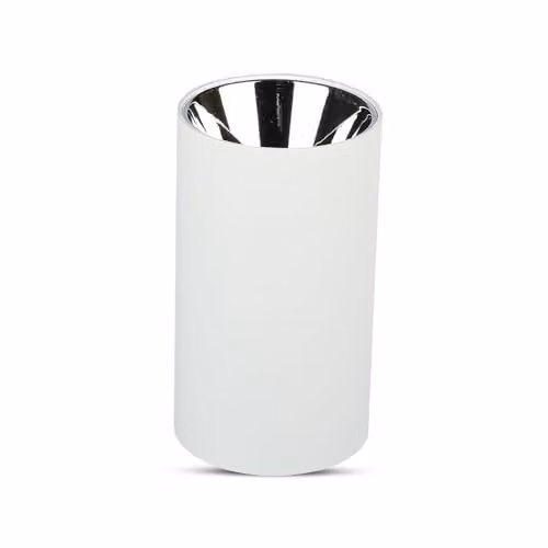 Portafaretto LED Montaggio a Plafone Rotondo GU10 Corpo Bianco Riflettore Cromato