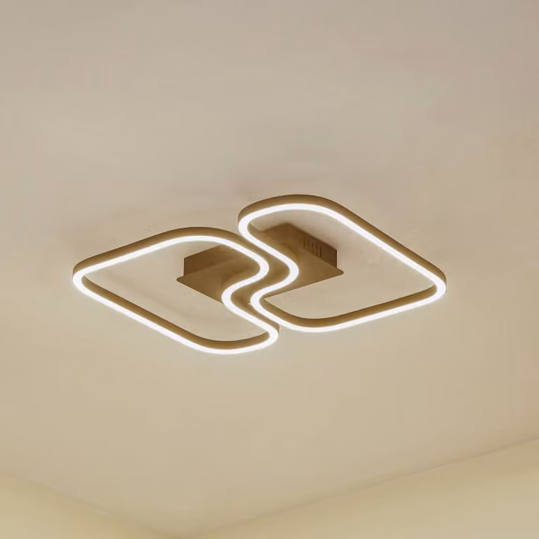 Plafoniera a LED Amiya Lucande, Nero, Soggiorno / Sala da pranzo, Alluminio, Moderno, Plafoniera LED