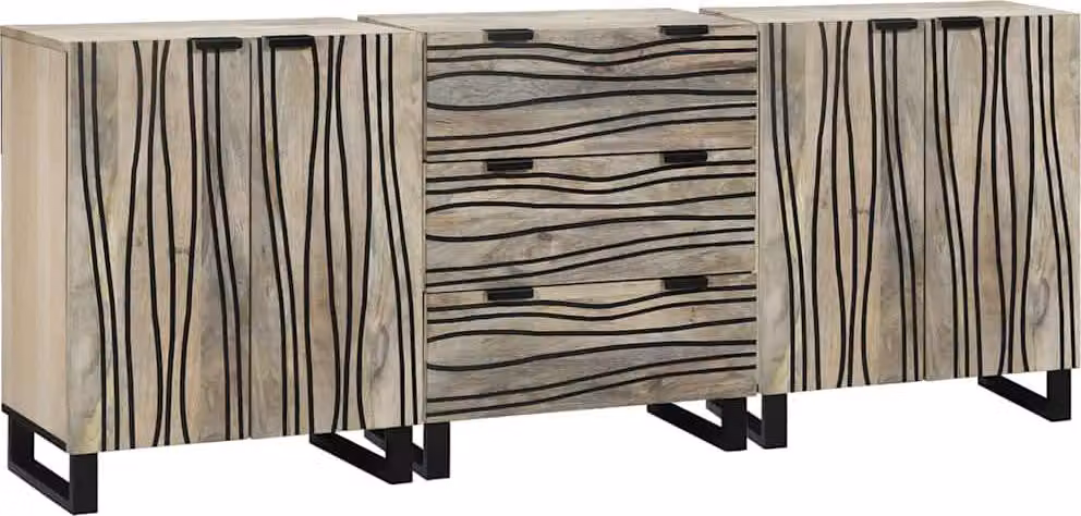 Set di mobili per il bagno 3 pcs Bianco Legno multistrato