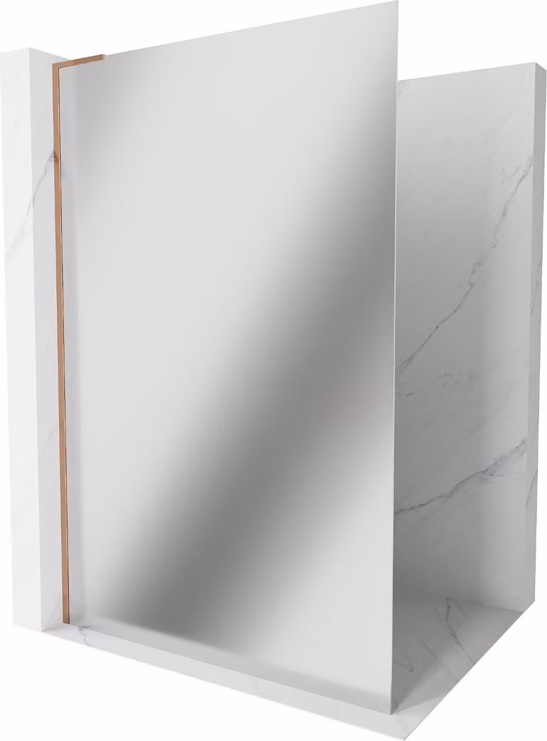 Mexen Kioto L parete doccia Walk-in 80 x 200 cm, specchio, oro rosa - 800-080-103-60-50