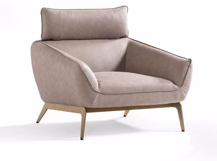 Elegant Sessel Bequem Beige Relax 1-Sitzer Sofa Wohnzimmer Textil Couch