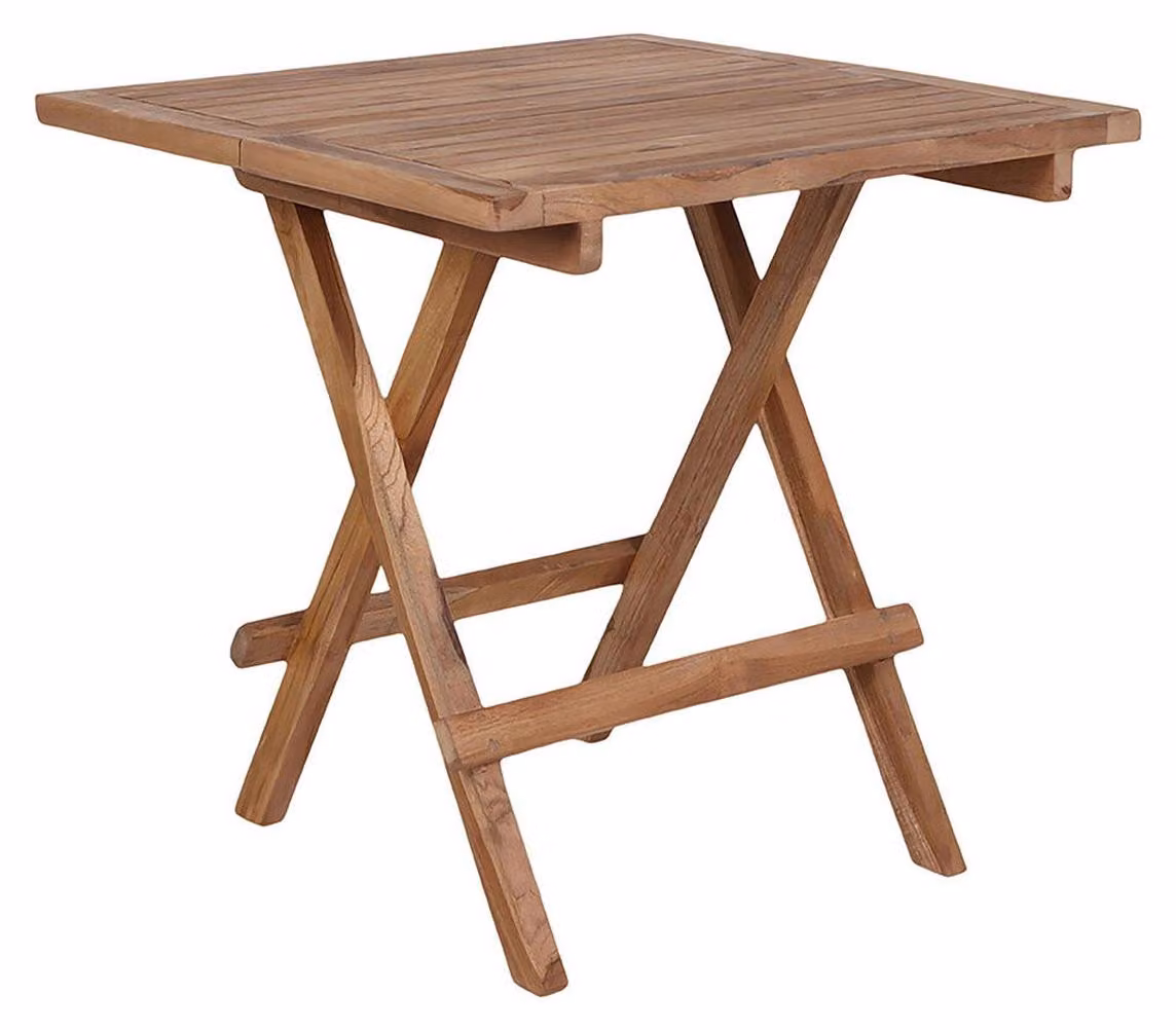 Tavolino da esterno Bilbao in teak naturale 50x50x50 cm