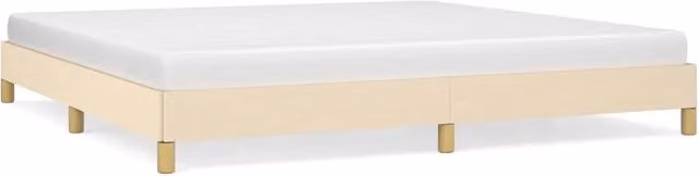 Letto matrimoniale Design In in tessuto beige con giroletto senza materasso L 200 cm x P 203 cm