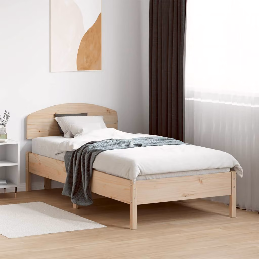 vidaXL Giroletto in legno massello di pino marrone senza materasso L/P/H: 195.5 x 75 x 80.5 cm
