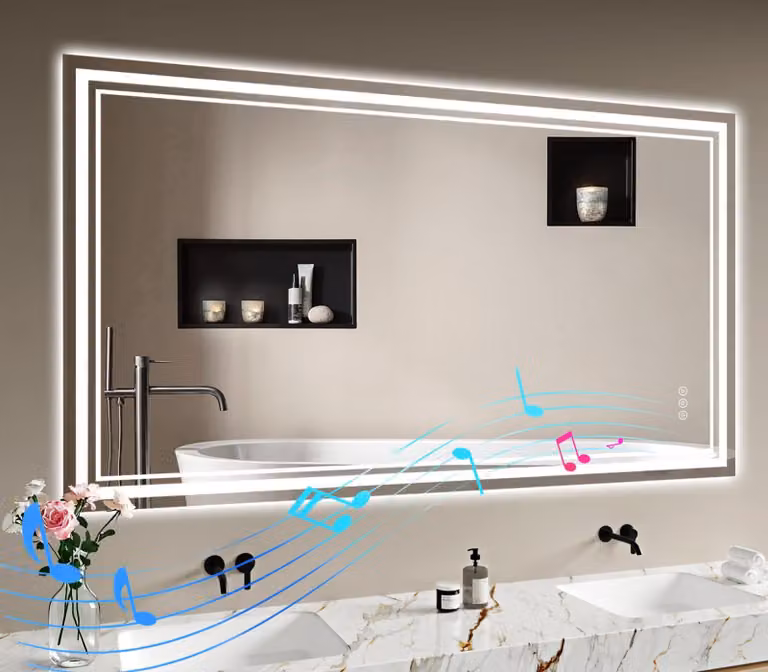 Specchio da bagno a LED, 140x70 cm, con Bluetooth, dimmerabile e con 3 tonalità di luce