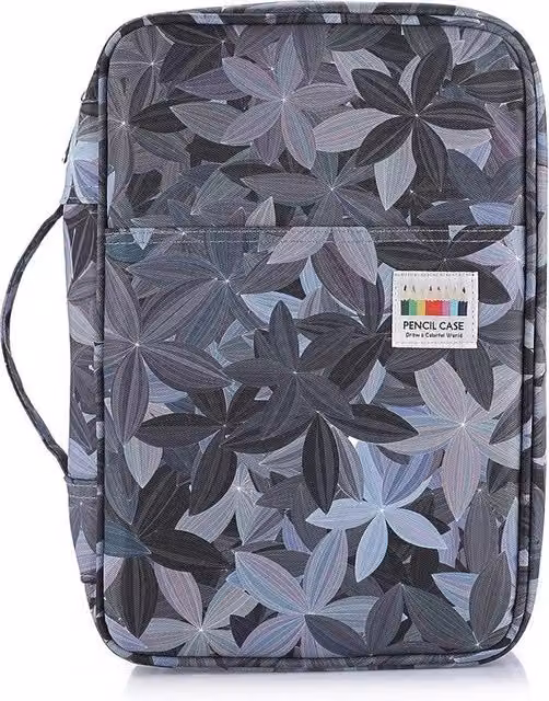 Astuccio porta matite con zip in poliestere, contenitore multicolore per scuola e ufficio, L: 33,5 cm, P: 11,0 cm