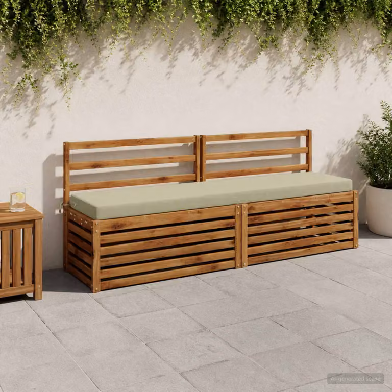 Set di 2 cuscini per panchina vidaXL SOEST in poliestere, disponibili in verde o beige, con fodera rimovibile e resistente ai raggi UV