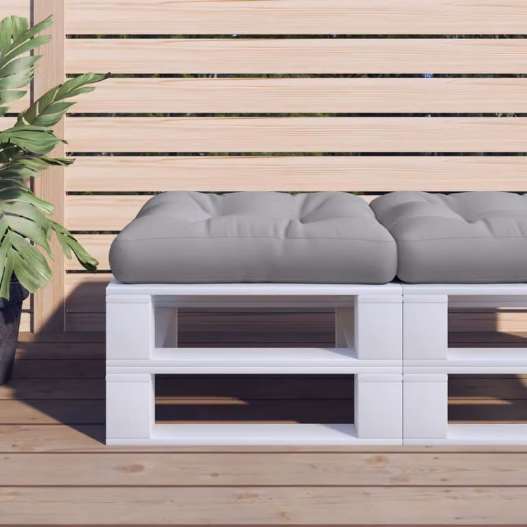Cuscino per Pallet vidaXL Grigio in Poliestere, L 60 cm x P 60 cm x H 12 cm