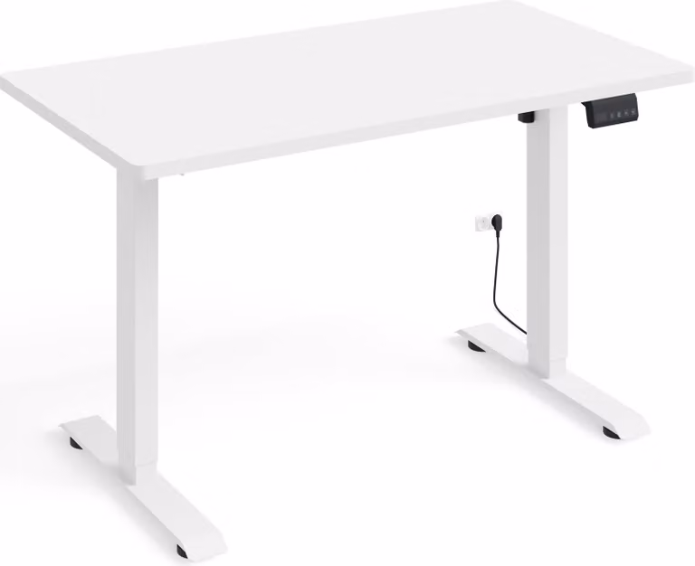 Scrivania regolabile in altezza Elettrica BIMOTION 1S 120x65x2,5 cm TELAIO BIANCO/OMBRELLO BIANCO