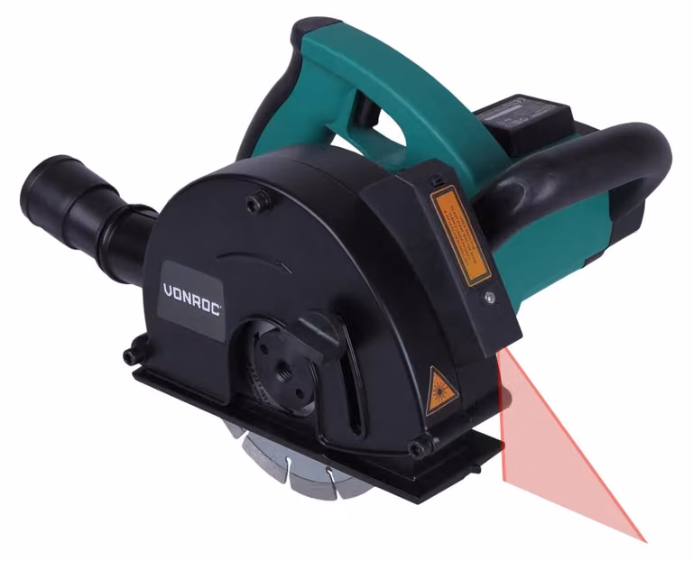 Fresatrice per scanalature murali. Potenza: 1700 W. Diametro: 150 mm. Dotata di guida laser