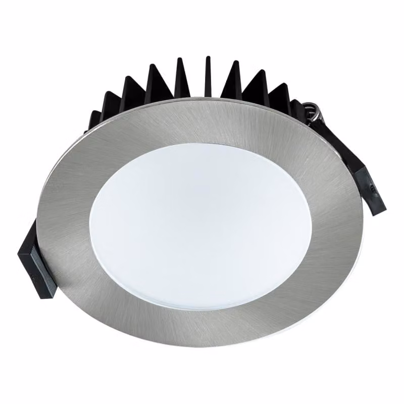 EVN LED da incasso a soffitto, rotondo, cromato satinato, IP44, 24 V CC, 15 W, RGB+W (3000 K), 850 lm (3000 K), diametro di incasso 85 mm