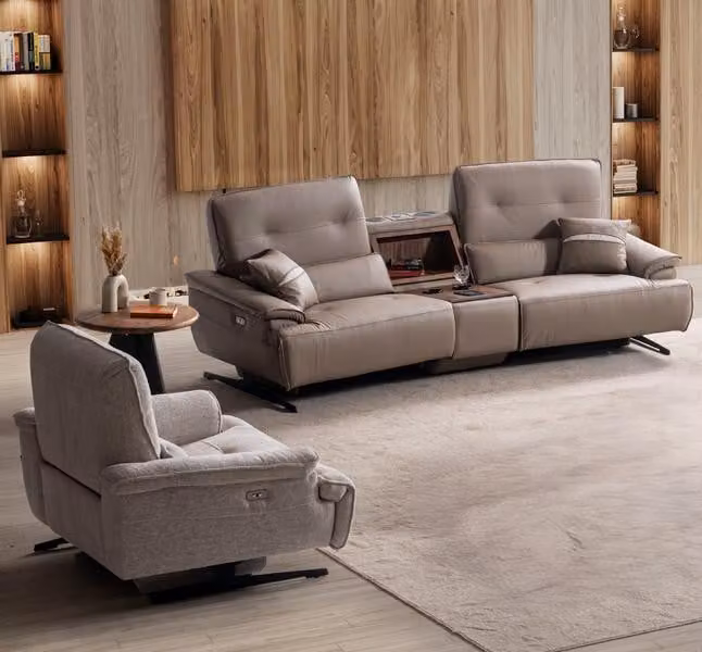 Sofagarnitur 3+1 Sitzer Set Design Sofa mit Konsole Polster Couchen Couch Modern