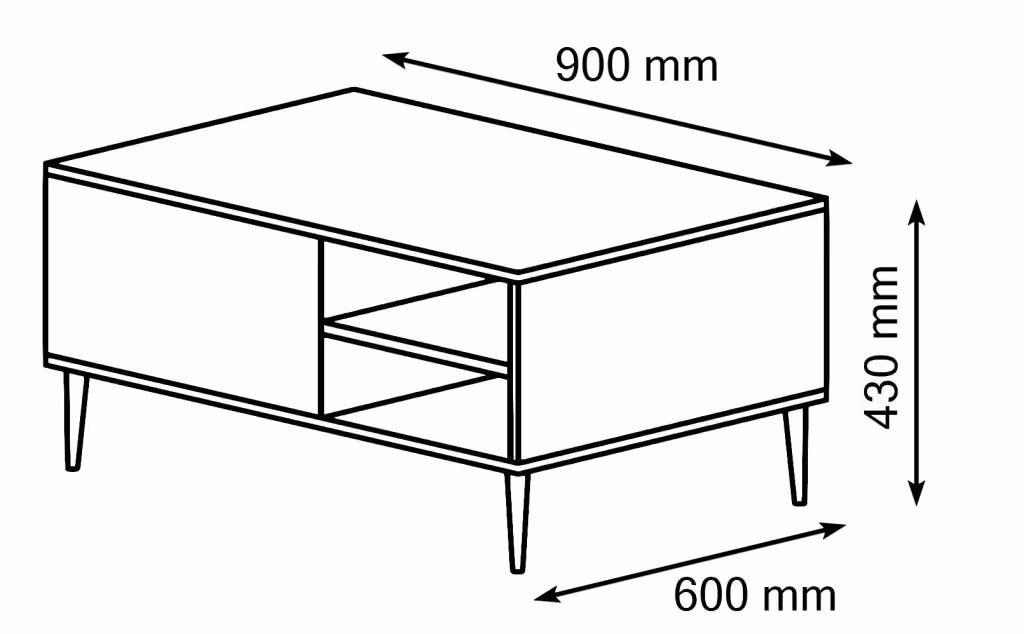 Tavolino rettangolare Bim Furniture Petra con piano nero opaco e gambe in metallo oro, L: 90 cm, P: 60 cm – 2