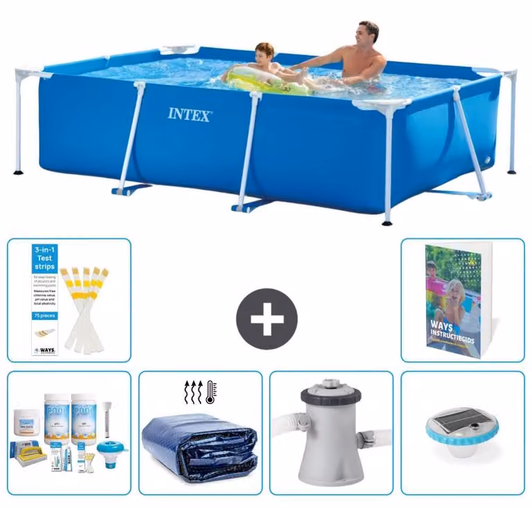 Piscina fuori terra rettangolare - 260x160x65 cm - composta da 5 elementi, modello S160