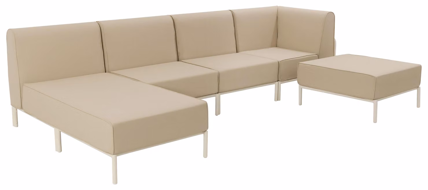 Set modulare di mobili da giardino bassi 5 posti beige - Oviala Patio