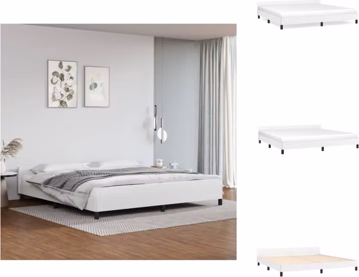 vidaXL Struttura letto con testiera bianca 200x200 cm in Pelle finta - Letti e strutture letto