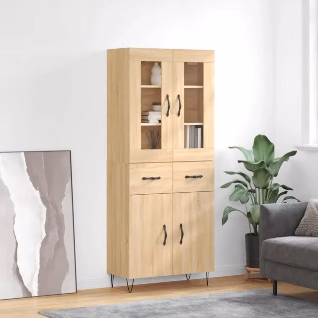 Credenza Rovere Sonoma 69,5x34x180 cm in Legno Multistrato 3198564