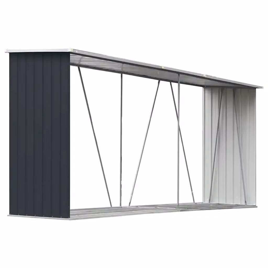 Capannone da Giardino Moderno VIDAXL in Acciaio Zincato Antracite L/P/H: 330 x 84 x 152 cm – 2
