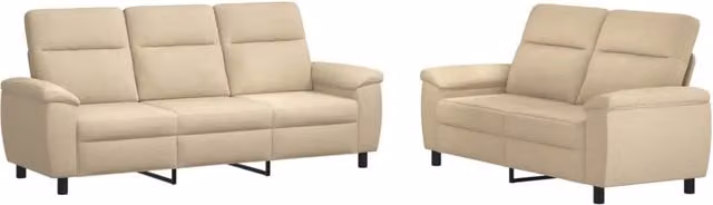 Set di 2 divani moderni vidaXL in tessuto beige con struttura in metallo per il tuo soggiorno