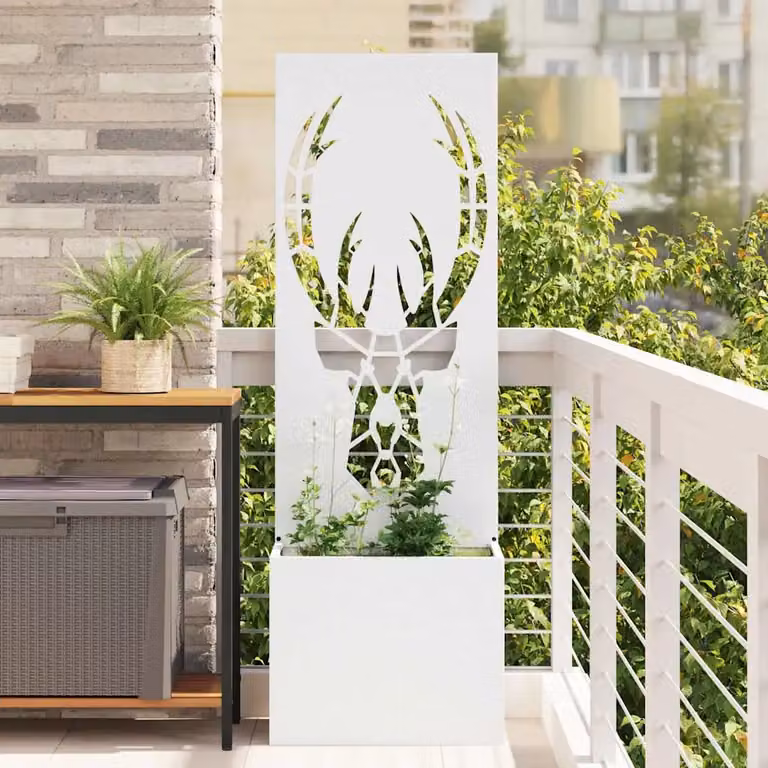 Paravent per privacy in giardino vidaXL, Bianco, L: 50 cm, P: 32 cm, H: 150 cm