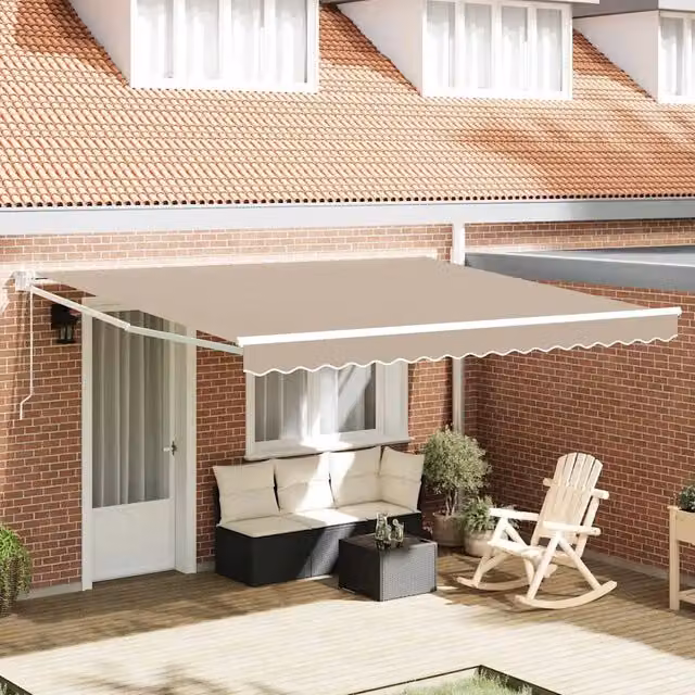 Tenda retrattile Beige 400 × 300 cm Poliestere e Metallo 3330616