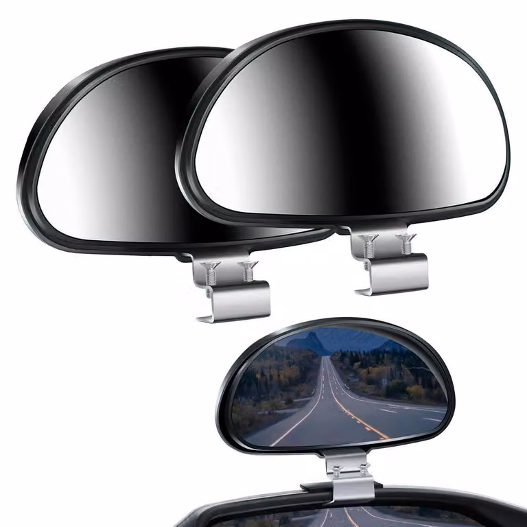 Specchi retrovisori per angolo cieco per auto, set da 2, HD, convessi, grandangolo, regolabili, universali