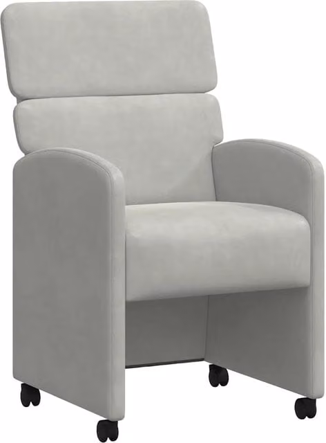 Sedie da Pranzo con Ruote 2 pz | Sedie da cucina Grigio chiaro 58 x 65 x 98 cm