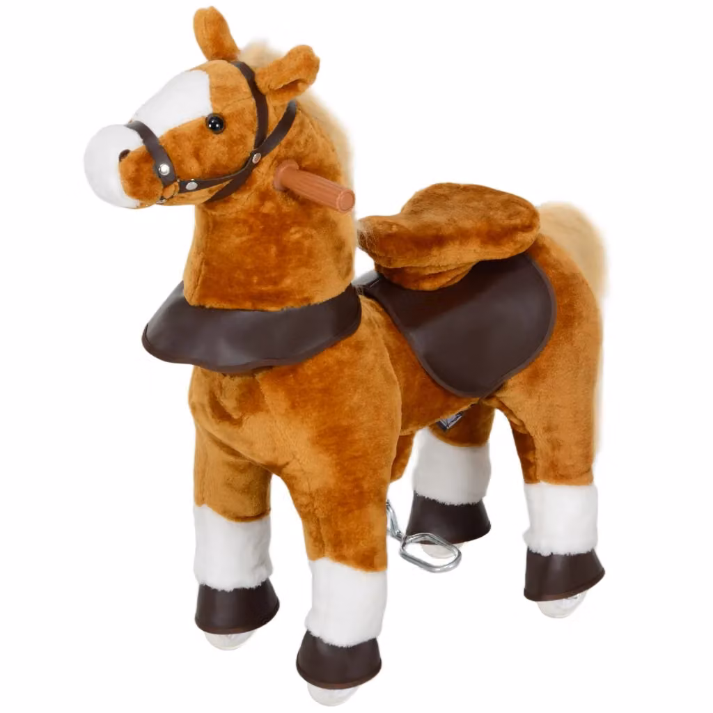 Cavallo a Dondolo in Legno Minimal Marrone per Bambini H 70 x L 70 x P 28 cm – 2
