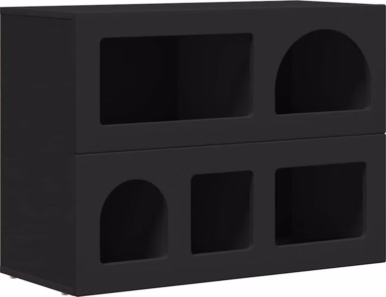 Credenza Nero 80.5 x 35 x 59 cm Legno multistrato