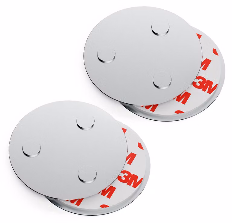 supporto magnetico conecto, fissaggio magnetico forte, applicabile universalmente, magnetico e con foro, adatto per rilevatori di fumo, 60 mm, set di 2