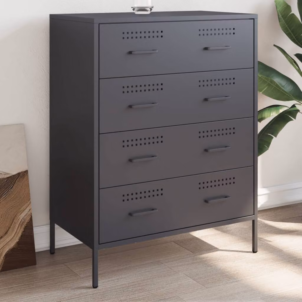 vidaXL Credenza in Metallo Antracite Stile Industrial L: 68 cm, P: 39 cm, H: 89 cm – 1