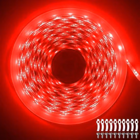 Striscia LED flessibile da 10 m, rossa, impermeabile