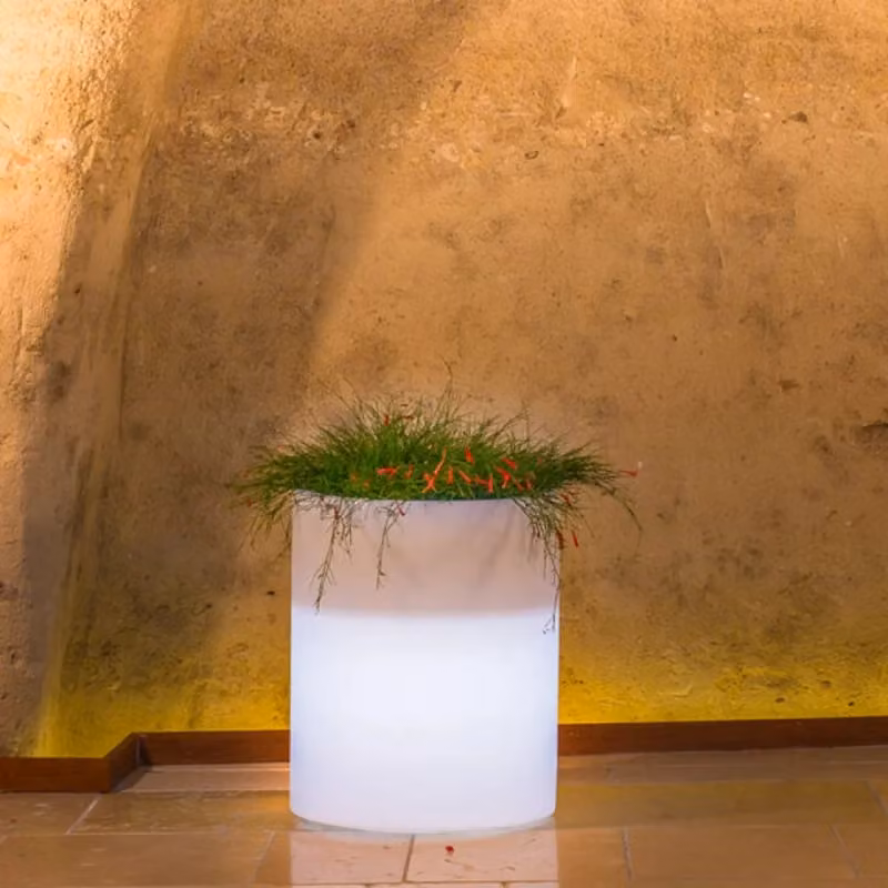 Vaso Luminoso Delphinus 50 di Cosma, Bianco, per Giardino e Terrazzo – 2