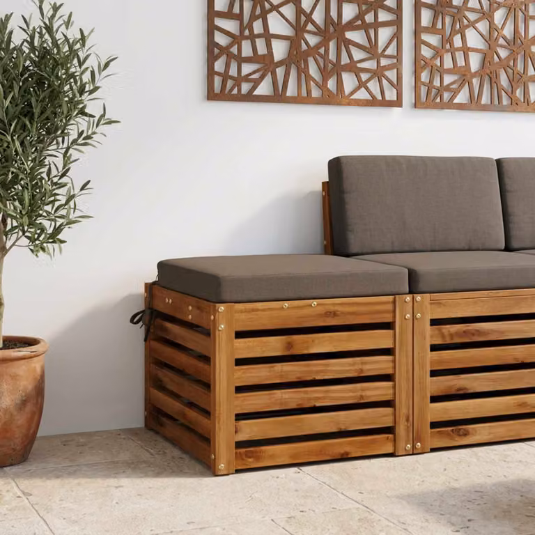vidaXL Cuscino per sedile SOEST in poliestere grigio con rivestimento rimovibile e lavabile