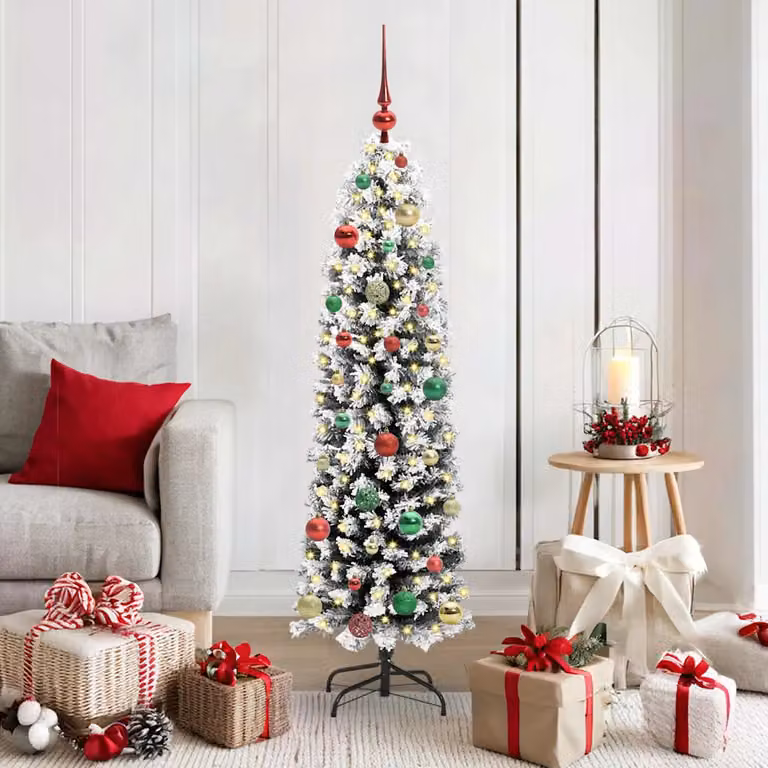 Albero di Natale artificiale moderno vidaXL verde con 150 LED luce bianca calda