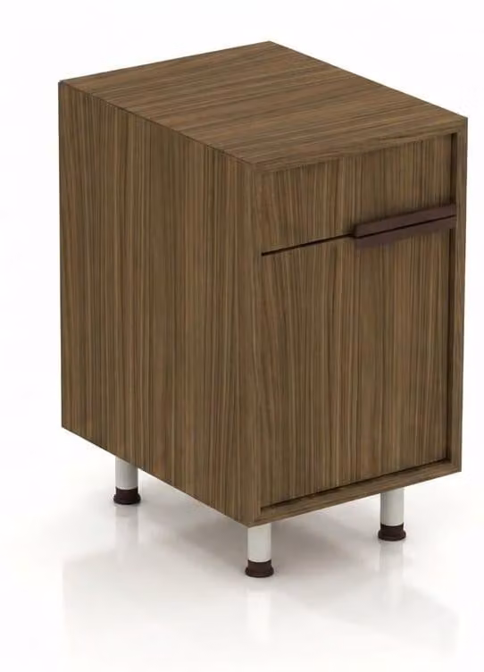 Comodino di alta qualità, color marrone, in legno e metallo, per l'arredamento della casa
